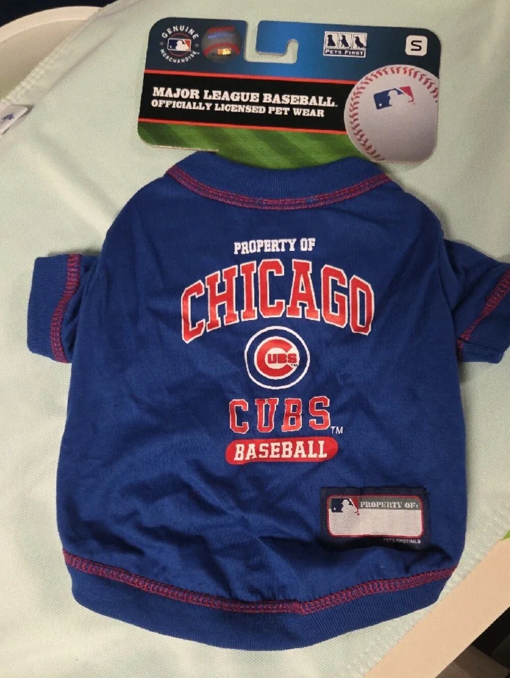 MLB Chicago Cubs Royal Blue Pet Tee with Red & White Trim